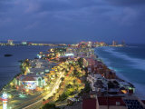 Aerial of Cancun at Night  Mexico