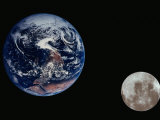 Earth and the Moon Seen from Space