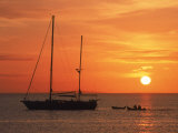 Masted Sailboat at Sunset  Cape Cod  MA