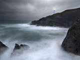 Trevose Lighthouse in a Storm  Cornwall  UK