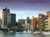 Downtown Milwaukee and Milwaukee River  Wisconsin