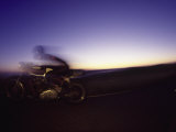 Blurred Motion of Man on Motorcycle