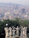 Sculpture with Barcelona in Background  Spain