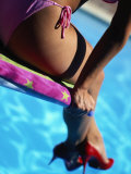 Mexican Woman in Bikini by Swimming Pool