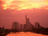 Cityscape at Dusk of Frankfurt  Germany