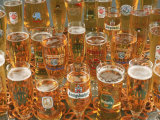 European Beer Glasses with Pretzels
