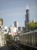 Train and City View from Wicker Park  Chicago  IL