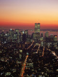 Aerial of Midtown NYC at Dusk  NY