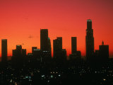 Skyline of Los Angeles at Sunset  CA