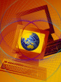 Globe on Computer Monitor
