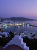 Chapel & Mykonos Town at Night  Greece