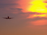 Commercial Airplane at Sunset