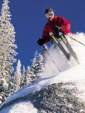 Skiing Over Rock  Crested Butte  CO