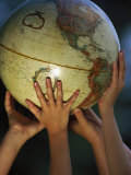 Kids Holding Globe