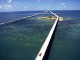 Aerial of 7 Mile Bridge  Pigeon Cay  Florida Keys