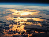 View of Sunset from Space Shuttle