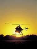 Helicopter with Sun Setting