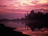 Silhouette of Taj Mahal  Agra  India
