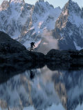 Person on a Mountain Bicycle in the Alps
