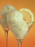Glasses of Lemon Sherbert with Slice of Lemon