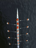 Aerial of Rowing Crew in Motion