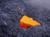 Aerial View of Lava Beneath Crust  Volcano National Park  HI