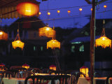 Seafood Restaurant with Lit Lanterns  Vietnam