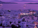 Mykonos Town at Night  Mykonos  Greece