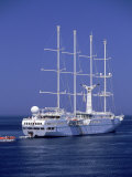 Windstar Cruise Ship in Mykonos Harbor  Greece