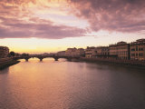 Sunset  Arno River  Tuscany  Italy