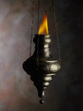 Flame in Jewish Oil Lamp