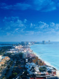 Aerial of the Beaches of Cancun  Mexico