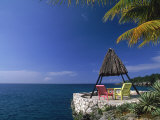 Rock House with Colorful Chairs  Negril  Jamaica