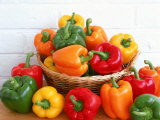 Sweet Peppers in and Around Basket