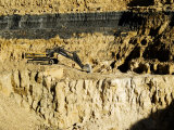 Backhoe (Excavator) in Limestone Quarry  England