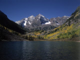 Mountains with Sky and Water  Maroon Bells  CO