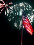 American Flags and Fireworks