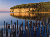 Sunset Light on the Cliffs on Big Bay De Noc at Fayette State Historic Park  Michigan  USA