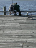 Cozy Couple Fishing  Cedar Key Pier  FL