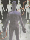 Cloning Dna  Male Figure with Dna Strand