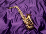 Saxophone on Purple Background