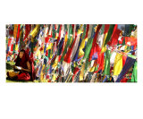 Tibetan monk under prayer flags