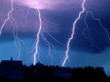 Lightning Fills the Night Sky Near Walton