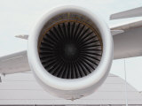 A Close View of the Intake Section of a Jet Engine
