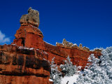 Red Rock Formations in a Winter Landscape
