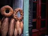 Bread is Displayed in a Store Window
