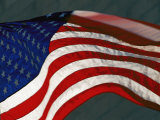Close View of One of the American Flags Surrounding the Washington Monument