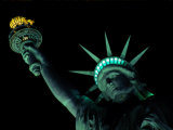 Night View of the Illuminated Statue of Liberty