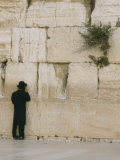A Jewish Man Stands at the Northern Section of the Wailing Wall