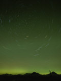 A Time-Exposure Shows the Path of the Stars and the Northern Lights